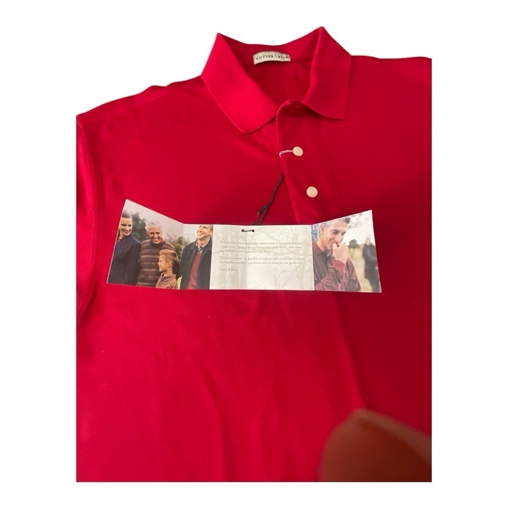 Cutter & Buck Vibrant Red Polo Shirt 100% Cotton - Picture 4 of 13